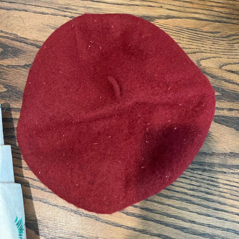 Red/Raspberry Wool Beret